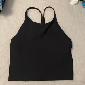 Black crop top with built in bra